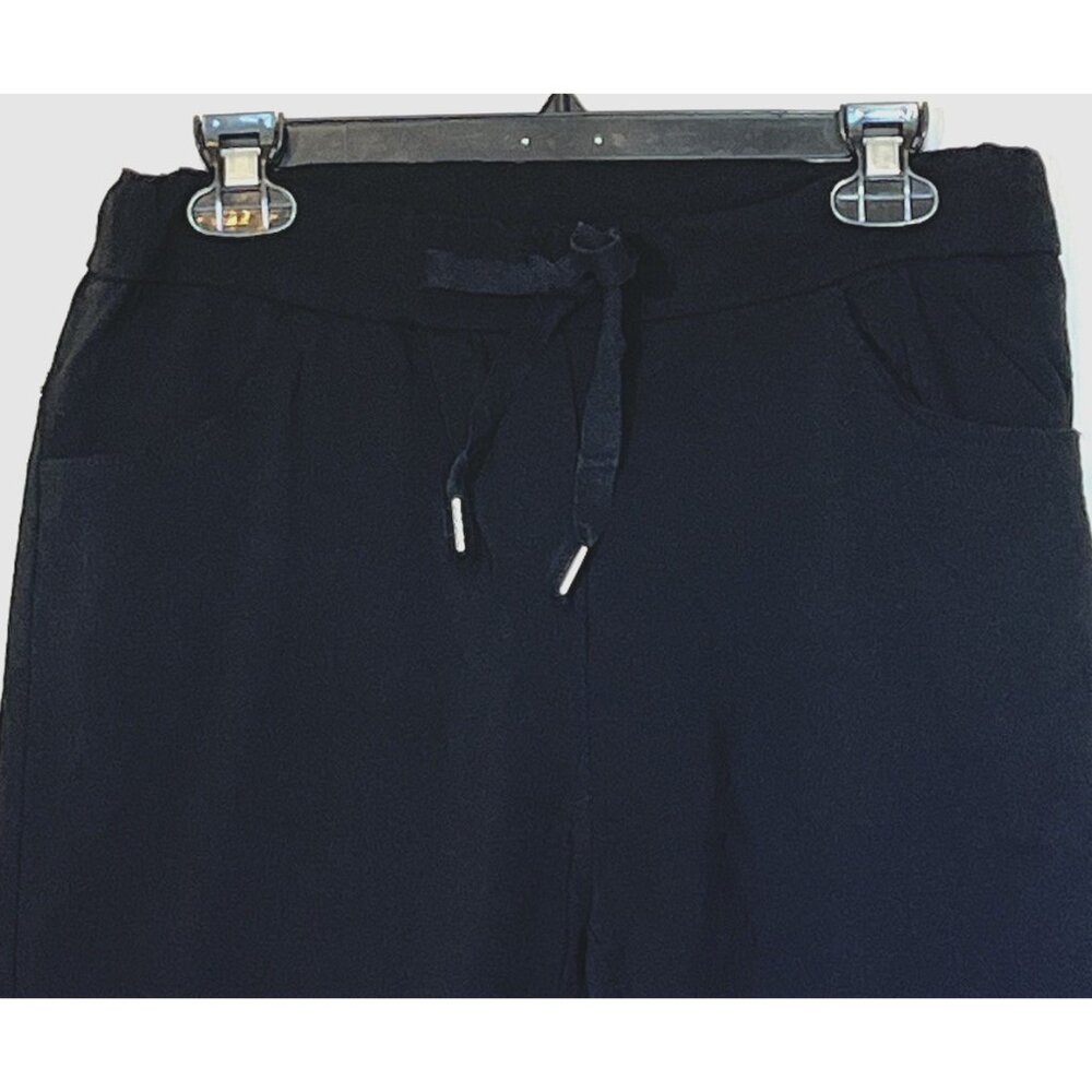 New Venti6 Black Drawstring Soft Stretch Joggers Pants - Made in Italy - Picture 6 of 9
